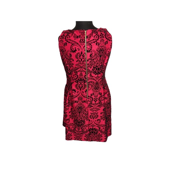 Gabby Skye Women's Red Black Velvet Flocked Fit And Flare Dress Plus Size 14W - Picture 10 of 14